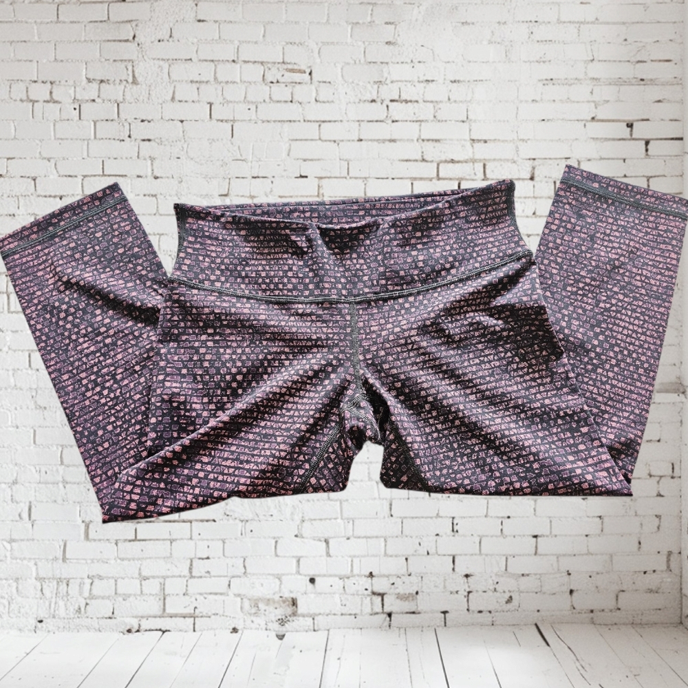 Lululemon Athletica Pink and Black Leggings High-Waisted Performance